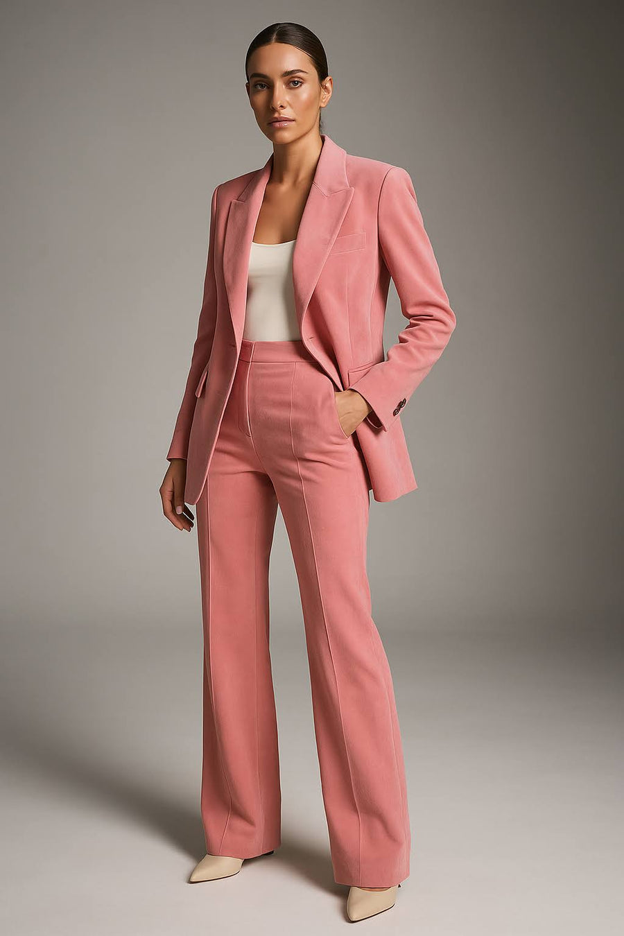 Women’s Tailored Blazer and Wide-Leg Pants Set