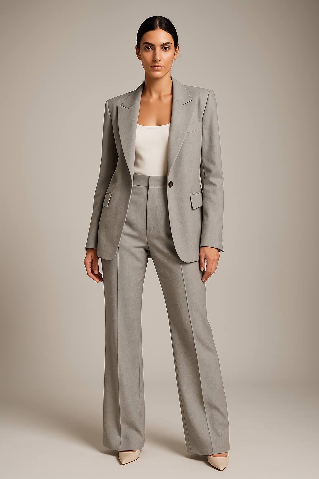 Women’s Tailored Blazer and Wide-Leg Pants Set