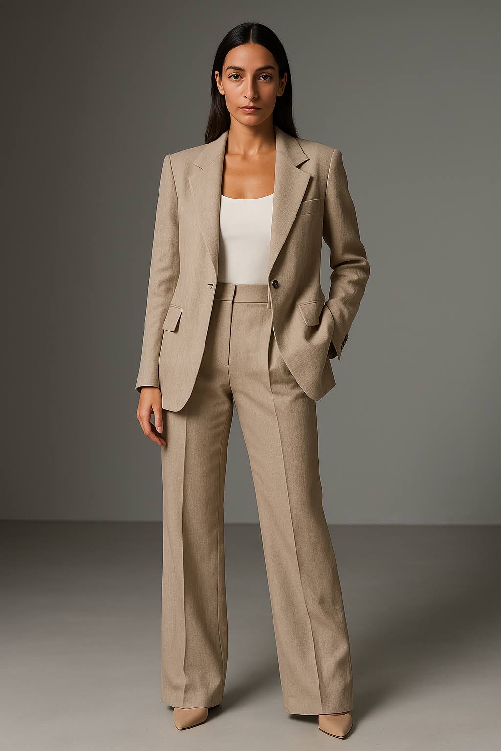 Women’s Tailored Blazer and Wide-Leg Pants Set