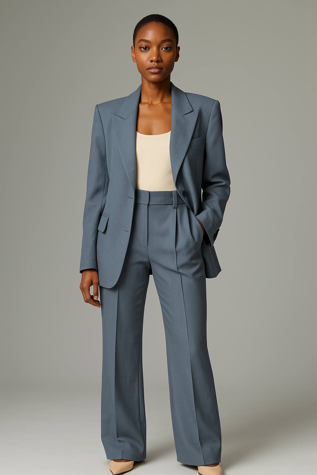 Women’s Tailored Blazer and Wide-Leg Pants Set