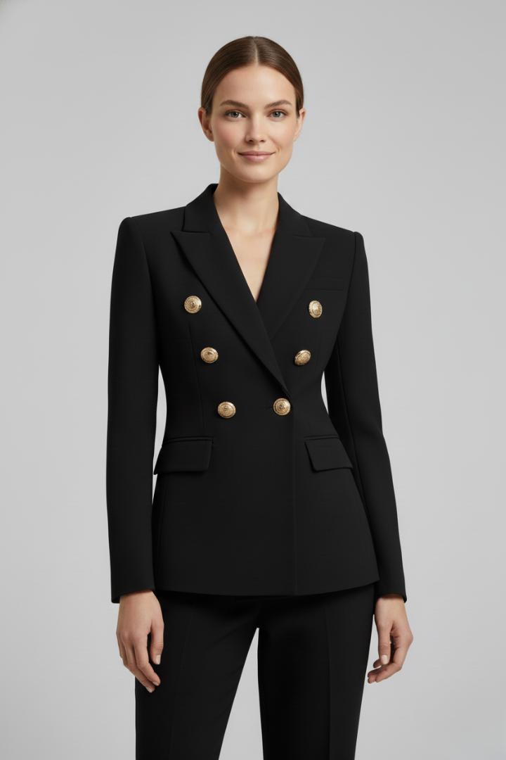 Women's Double-Breasted Button Blazer
