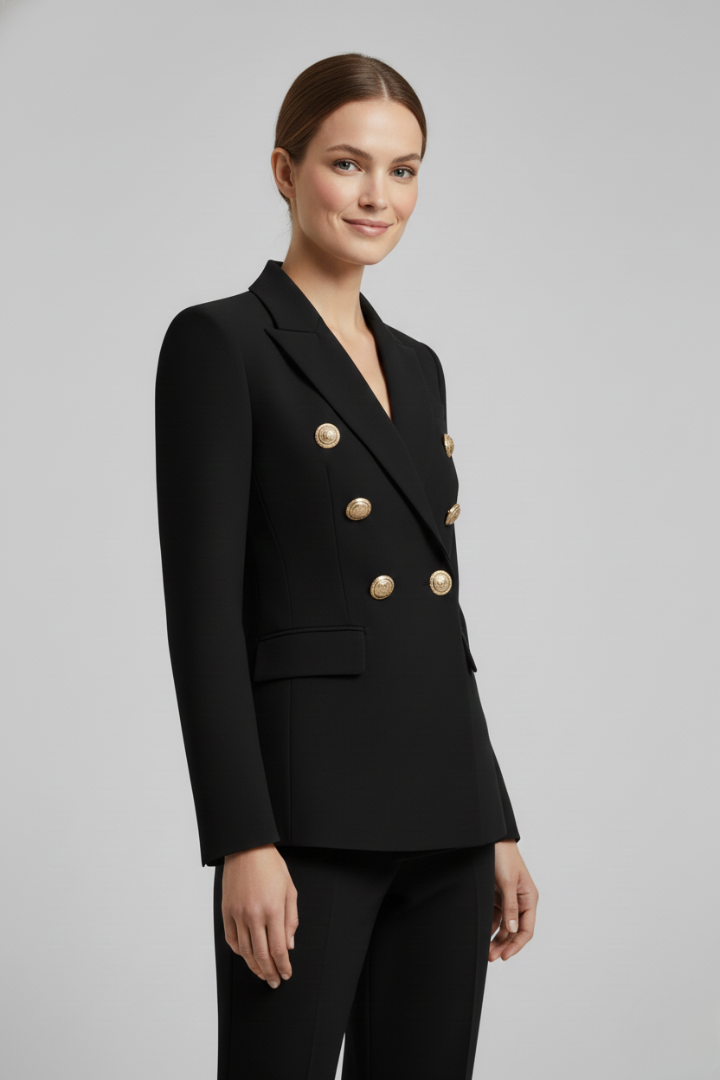 Women's Double-Breasted Button Blazer