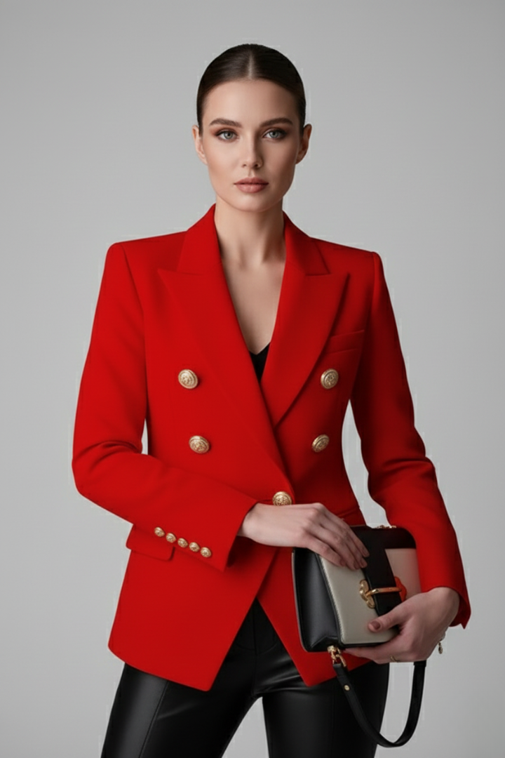 Women's Double-Breasted Button Blazer