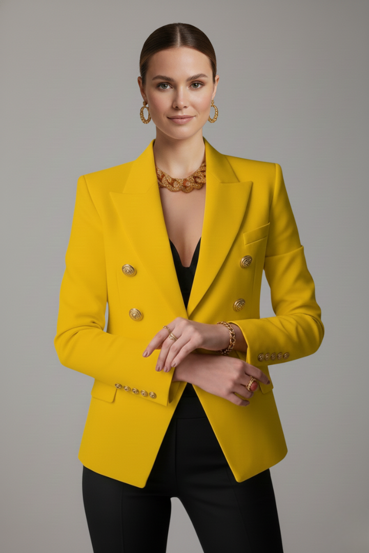 Women's Double-Breasted Button Blazer