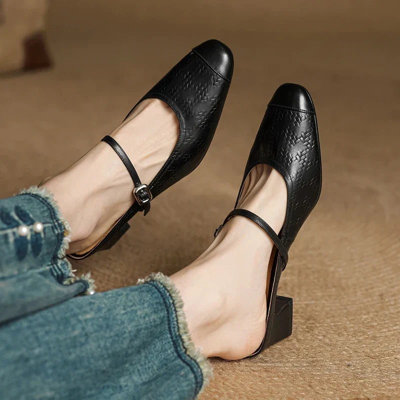 Becky Genuine Leather Mules