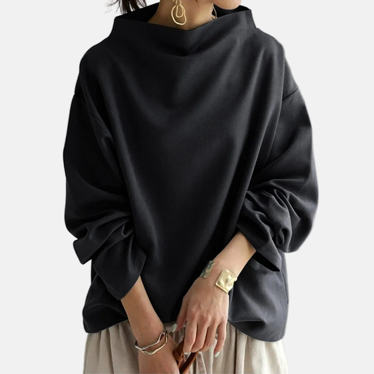 Isabella - Soft Knit Top with High Neck