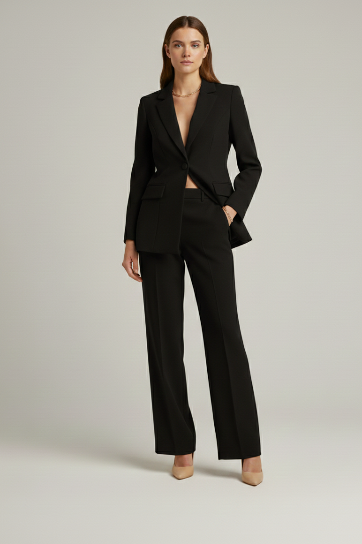 Women's Suit Set – Tailored Blazer & Wide-Leg Trousers for Office & Smart Occasions