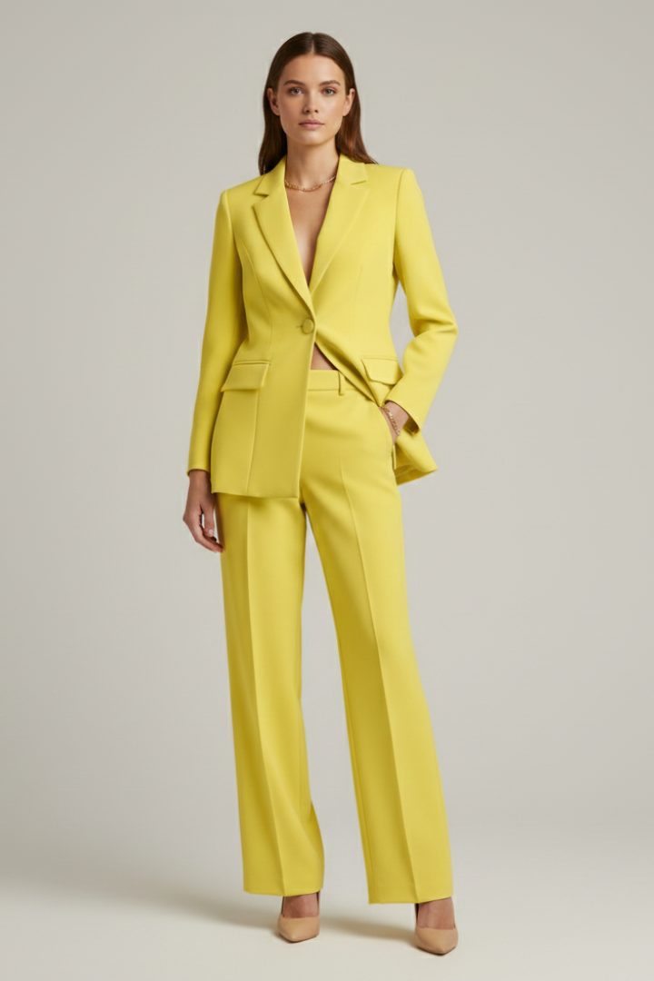 Women's Suit Set – Tailored Blazer & Wide-Leg Trousers for Office & Smart Occasions