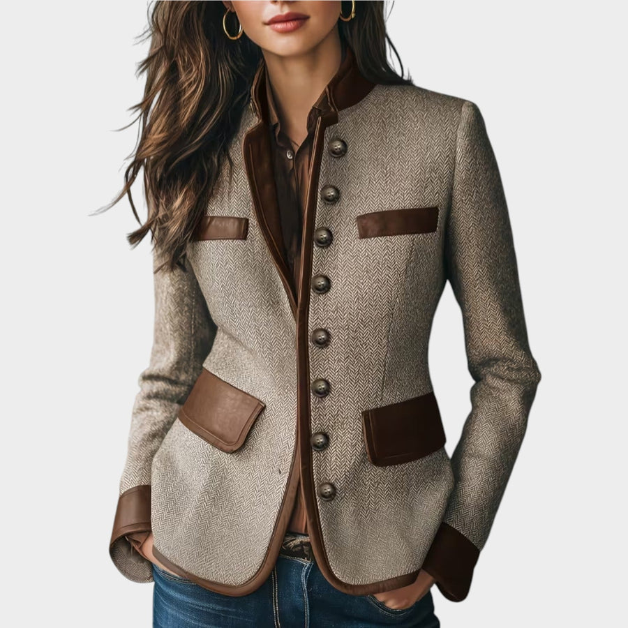 Women's Blazer Tailored Fit Tweed Design