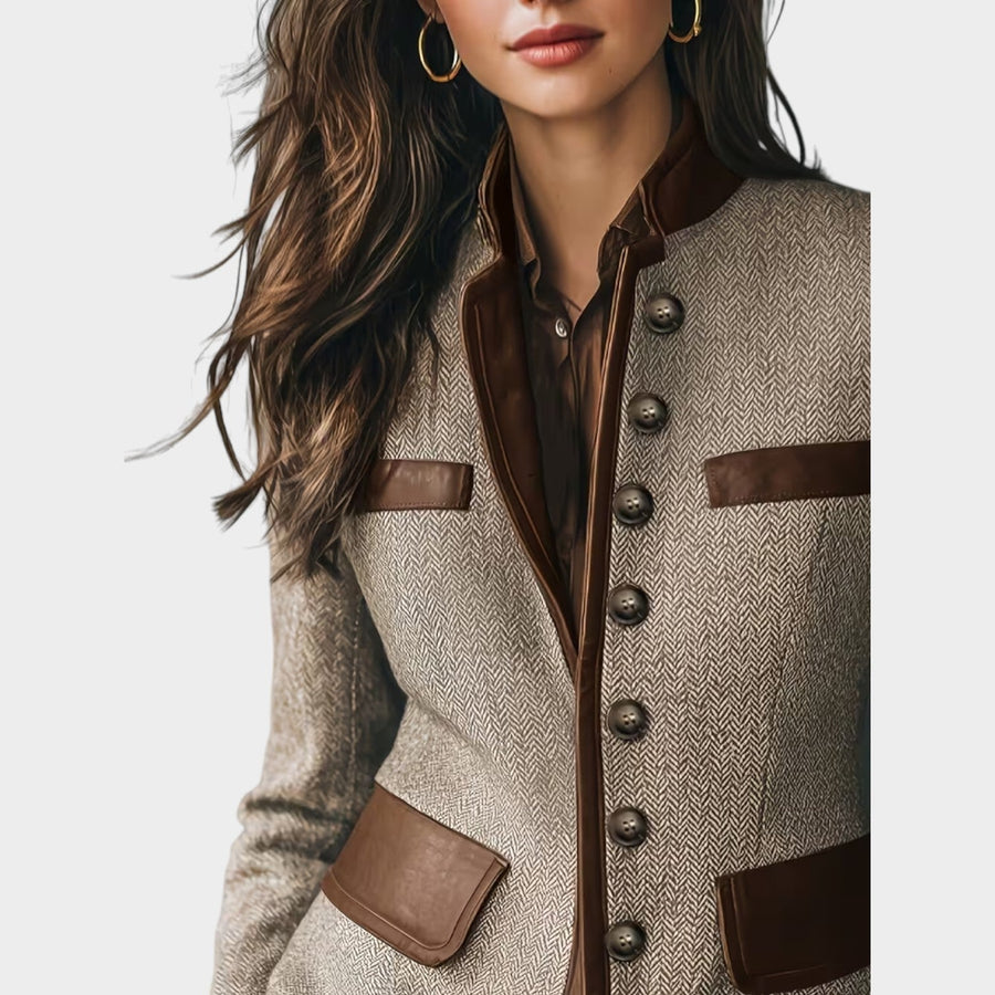 Women's Blazer Tailored Fit Tweed Design
