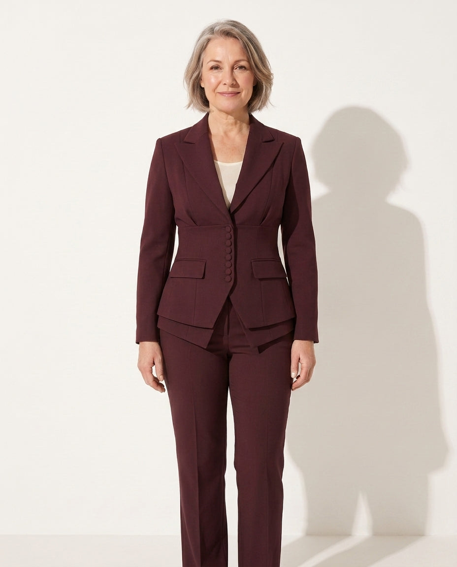 Anouk | Tailored Wide Leg Trousers Blazer Suit Set