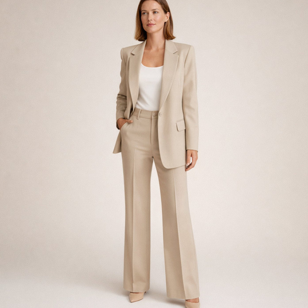 Aria | Women's Wide-Leg Flare Blazer Pant Suit Set