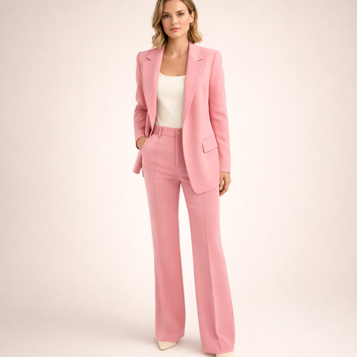 Aria | Women's Wide-Leg Flare Blazer Pant Suit Set