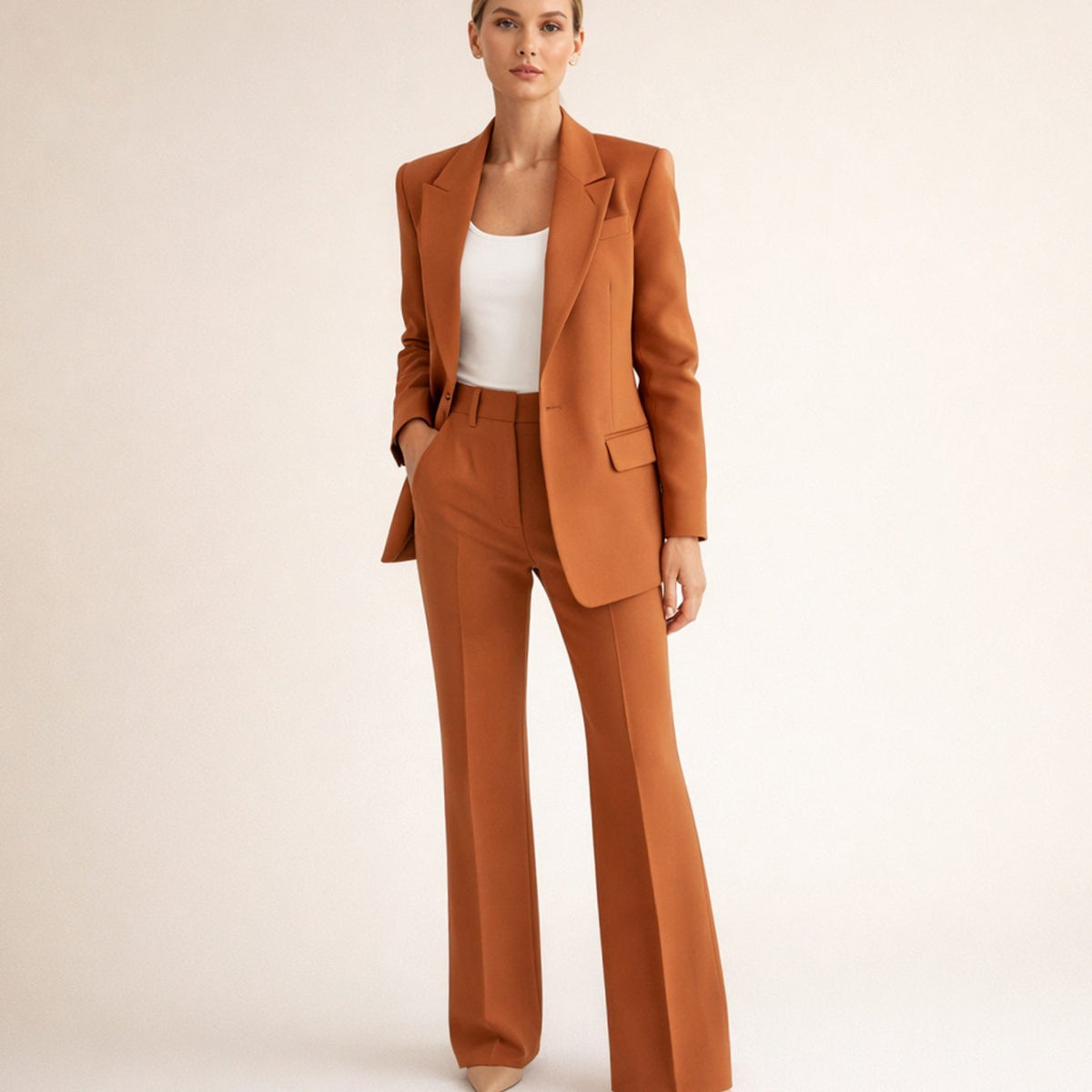 Aria | Women's Wide-Leg Flare Blazer Pant Suit Set