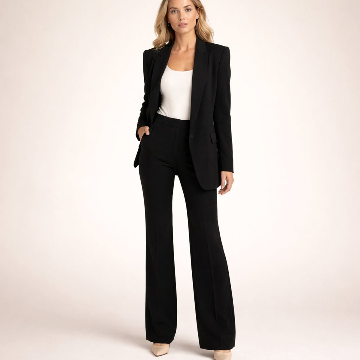 Aria | Women's Wide-Leg Flare Blazer Pant Suit Set