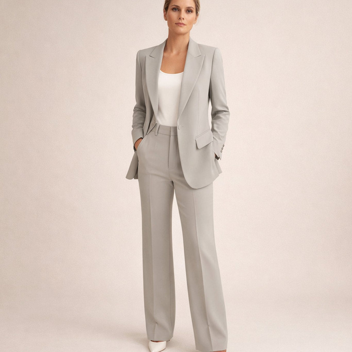 Aria | Women's Wide-Leg Flare Blazer Pant Suit Set