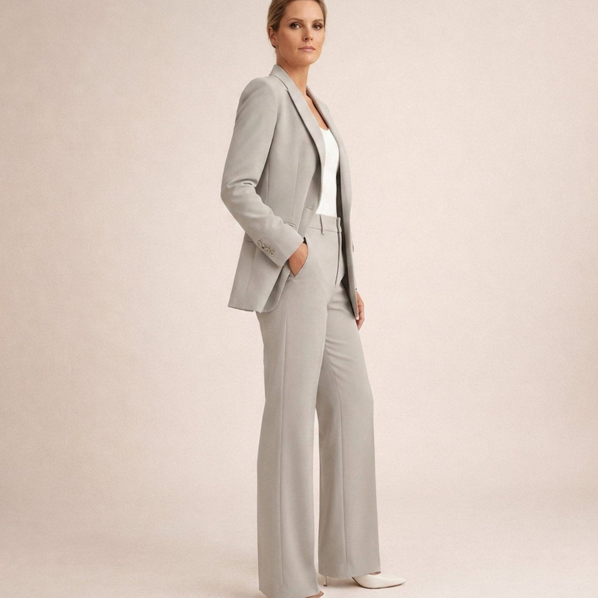 Aria | Women's Wide-Leg Flare Blazer Pant Suit Set